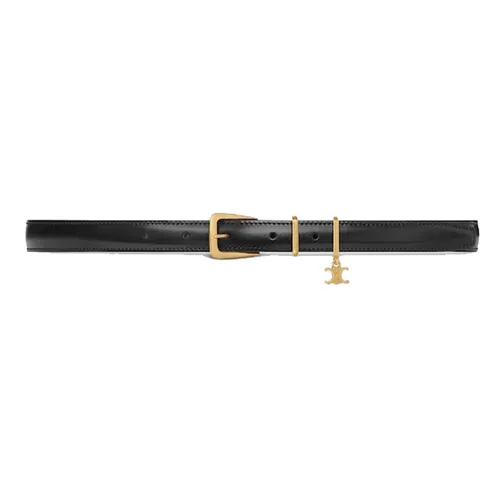 Thắt Lưng Nữ Celine Elegant Charm Belt 18mm In Taurillon Leather Black Màu Đen Size 80