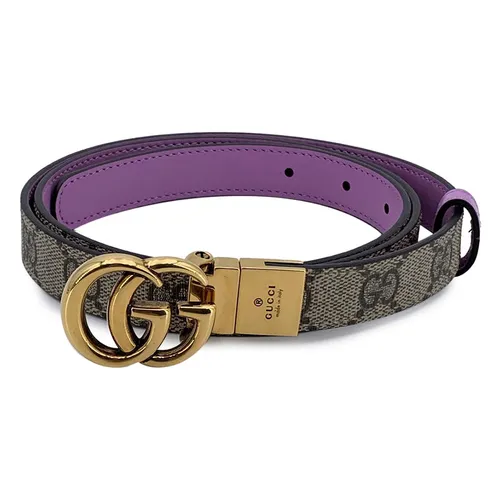 Thắt Lưng Nữ Gucci Monogram Lilac Reversible Belt Marmont GG Buckle Purple Màu Xám Tím Size 75