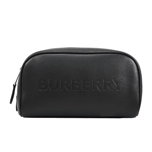 Túi Cầm Tay Burberry Logo Leather Pouch 8061363 Màu Đen