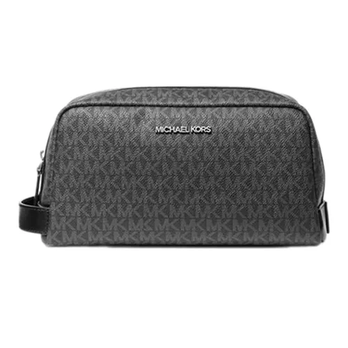 Túi Cầm Tay Michael Kors MK Signature Logo Travel Kit Toiletry Bag 37F4LTRV1B Màu Đen