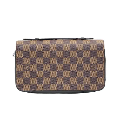 Túi Cầm Tay Nam Louis Vuitton LV Zippy XL Damier Ebene Wallet Brown Màu Nâu