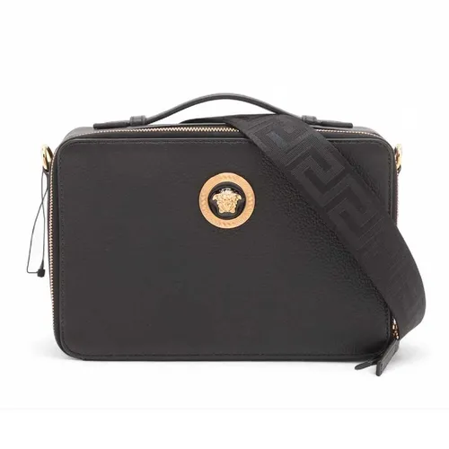 Túi Đeo Chéo Nam Versace Medusa Leather 2 Way Màu Đen