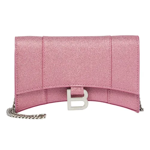 Túi Đeo Chéo Nữ Balenciaga Hourglass Mini Wallet On Chain Màu Hồng Đậm