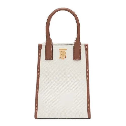 Túi Đeo Chéo Nữ Burberry Canvas Leather Micro Frances Tote Ecru Crossbody Bag 80524601 Màu Be Nâu
