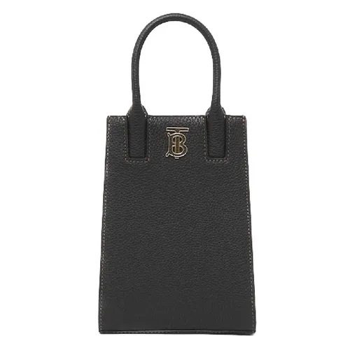 Túi Đeo Chéo Nữ Burberry Grainy Leather Micro Frances Black Crossbody Bag Màu Đen