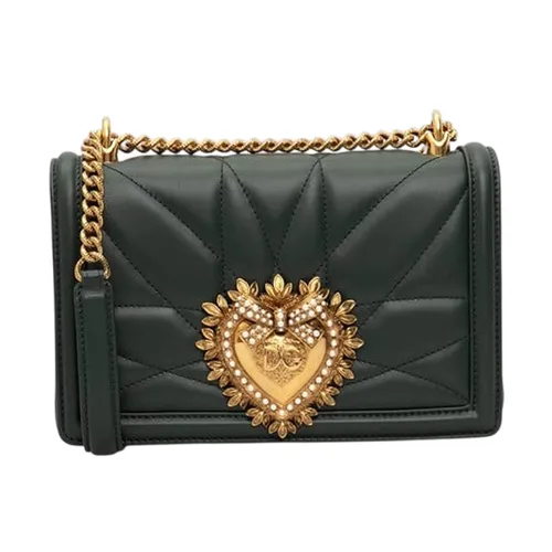 Túi Đeo Chéo Nữ Dolce & Gabbana Dark Green Leather Bag Màu Xanh Lá Đậm