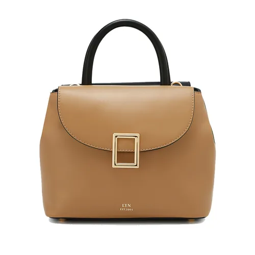 Túi Đeo Chéo Nữ Lyn Devyn Top Handle Handbag - Black Variation 2 L25FBWB027 Màu Nâu Đen