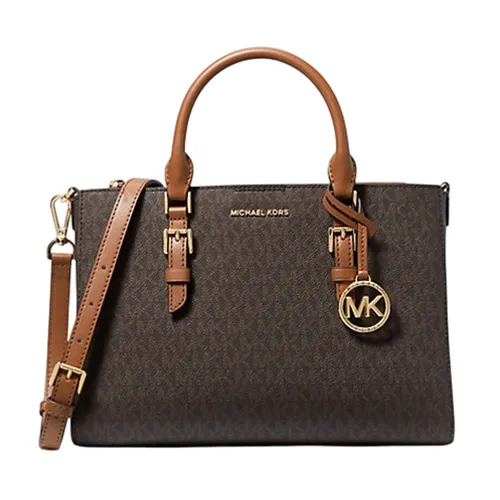 Túi Đeo Chéo Nữ Michael Kors MK Sally 2-in-1 Medium Logo Satchel 30S3GYDS8B Màu Nâu