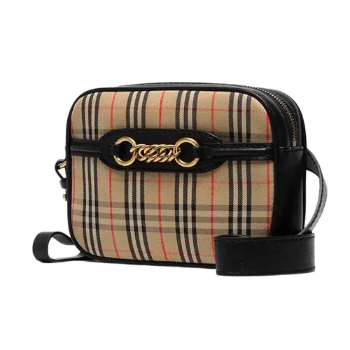 Túi Đeo Hông Burberry Antique Garnet Link Fabric Leather Belt Bag Màu Beige