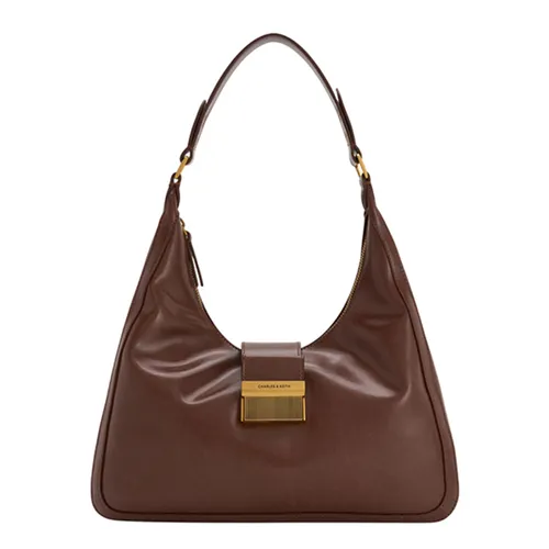 Túi Đeo Vai Nữ Charles & Keith CNK Charlot Hobo Bag Dark Brown CK2-40840561 Màu Nâu