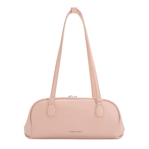 Túi Đeo Vai Nữ Charles & Keith CNK Nelly Elongated Shoulder Bag Light Pink CK2-30782751 Màu Hồng