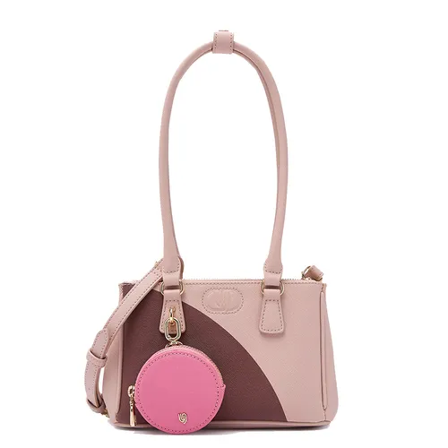 Túi Đeo Vai Nữ Lyn Maddie W/Pocket Shoulder Bag - Printed Nude LL25FBM600 Màu Hồng Nude