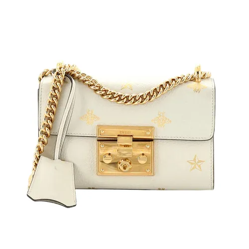 Túi Vai Nữ Gucci Padlock Bee Star Small Shoulder Bag Màu Trắng