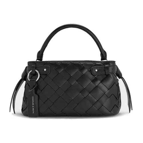 Túi Xách Tay Nữ Charles & Keith CNK Ivette Woven Top Handle Bag - Noir CK2-30701620 Màu Đen