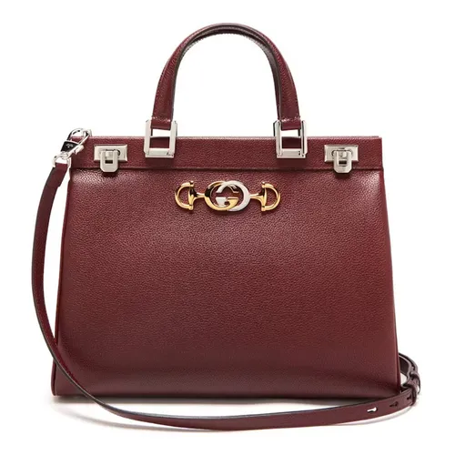 Túi Xách Tay Nữ Gucci Zumi Grainy Leather Medium Top Handle Bag Màu Đỏ Mận