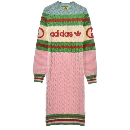 Váy Len Nữ Gucci Dress Light BluexGreenxPink 2200464578116 Phối Màu Size XS