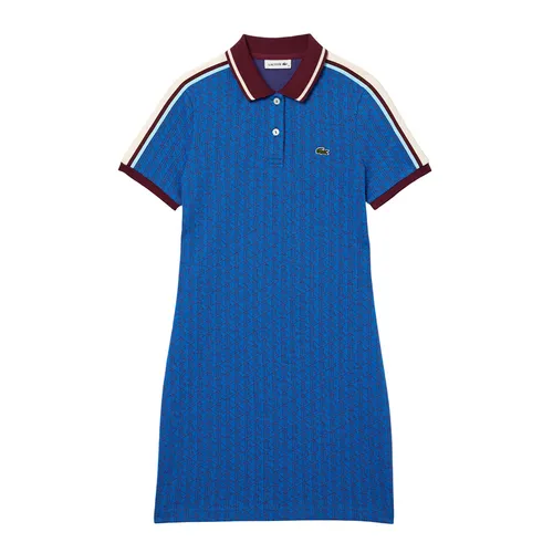 Váy Polo Nữ Lacoste Slim Fit Monogram Jacquard Dress EF167 NJI Màu Xanh Dương Size 34