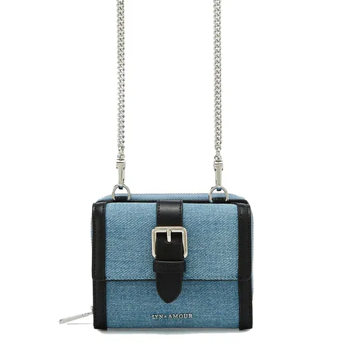 Ví Nữ Lyn Mila Short Wallet On Chain - Blue Variation 2 L25FWWA036 Màu Xanh Blue