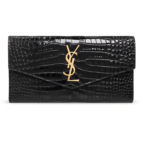 Ví Nữ Yves Saint Laurent YSL Black Uptown Large Leather Wallet Màu Đen