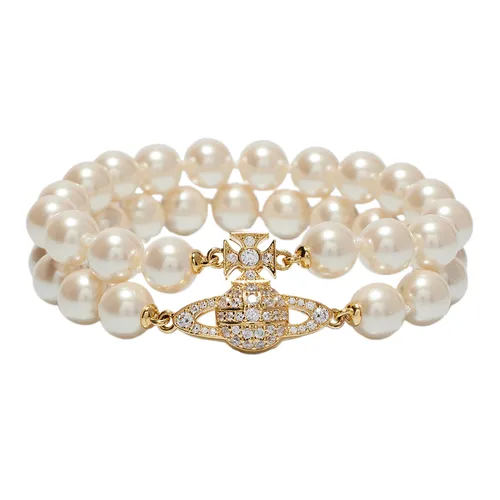 Vòng Đeo Tay Nữ Vivienne Westwood Graziella Embellished Faux Pearl Bracelet Màu Trắng Ngà