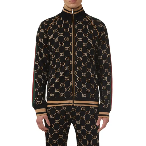 Áo Khoác Nam Gucci Double-G Zipped Jacket In Cotton 695955 Phối Màu Size S