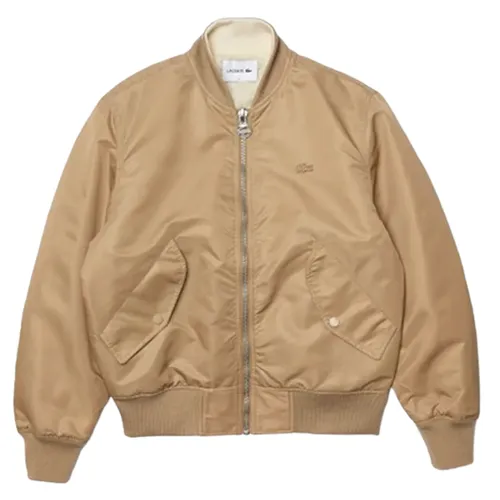 Áo Bomber Lacoste Men’s Bimaterial Reversible Colourblock Bomber Jacket Màu Be Size 48