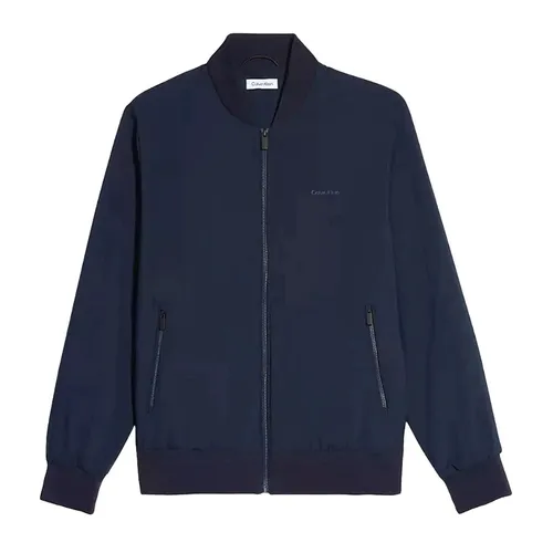 Áo Khoác Bomber Nam Calvin Klein CK Matte Jacket Màu Xanh Navy Size S