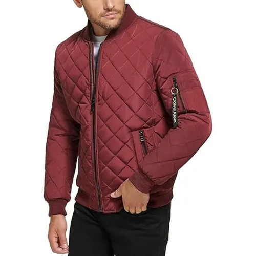 Áo Khoác Bomber Nam Calvin Klein CK Men's Flight Jacket Màu Đỏ Burgundy Size M