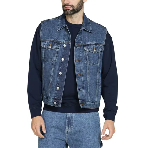 Áo Khoác Gile Nam Carrera Jeans Cotton 420C1021R_700R Màu Xanh Denim Size M