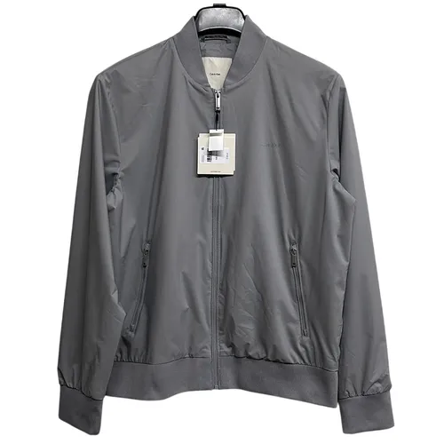 Áo Khoác Nam Calvin Klein Matte Bomber CK Jacket 40FP512 Màu Xám Nhạt Size S