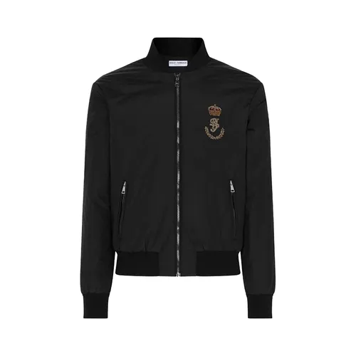 Áo Khoác Nam Dolce & Gabbana D&G Black With Logo Embroidered G9BAJZ G90A2 N0000 Vượng Miện Màu Đen Size 46