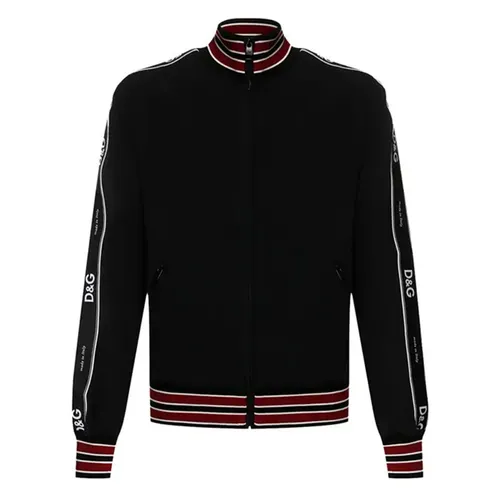 Áo Khoác Nam Dolce & Gabbana D&G Cady Track Jacket Màu Đen/ Đỏ Size 48