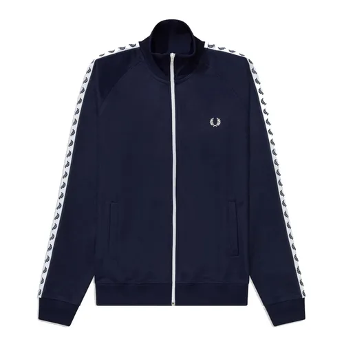 Áo Khoác Nam Fred Perry Taped Track Jacket J6231 BLU Màu Xanh Navy Size M