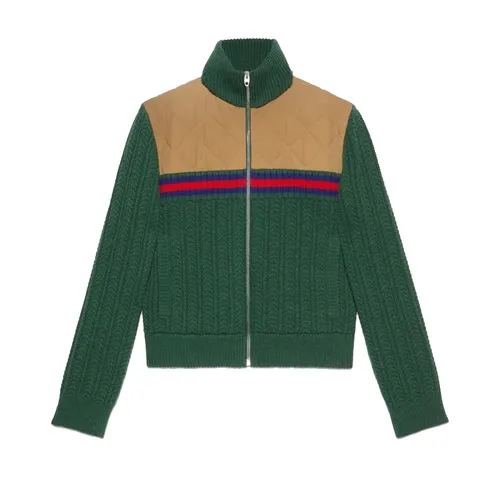Áo Khoác Nam Gucci Bomber 706742 Màu Xanh Green Size S