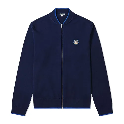 Áo Khoác Nam Kenzo Tiger Zip Knit Cardigan Màu Xanh Navy Size M