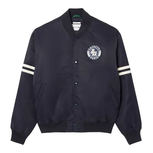 Áo Khoác Nam Lacoste Embroidered Badge Water-Repellent Bomber Jacket BH3441 - HDE Màu Xanh Navy Size XS