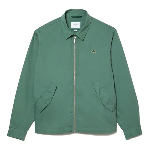 Áo Khoác Nam Lacoste Men's Organic Cotton Gabardine Zip-Up Jacket BH2591-KX5 Màu Xanh Green Size 50