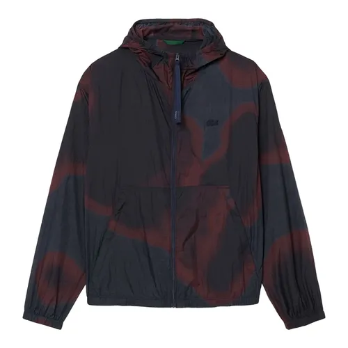 Áo Khoác Nam Lacoste Ombré Print Ripstop Nylon Jacket BH9671 00 EIX Màu Đen - Đỏ Size 48