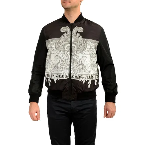 Áo Khoác Nam Versace Baroque Printed Reversible Bomber Jacket Black Màu Đen Size 46