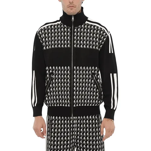 Áo Khoác Nỉ Nam Neil Barrett Blouson Fit Embroidered Sweater  NBV7MA163A Màu Đen Trắng Size S