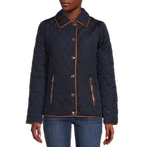 Áo Khoác Nữ Michael Kors Quilted Jacket MK Trần Trám Màu Xanh Navy Size S
