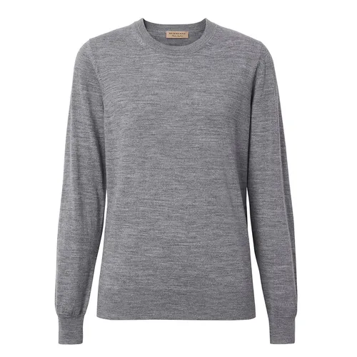Áo Len Nữ Burberry Bempton Elbow Patch Sweater Màu Xám Size S