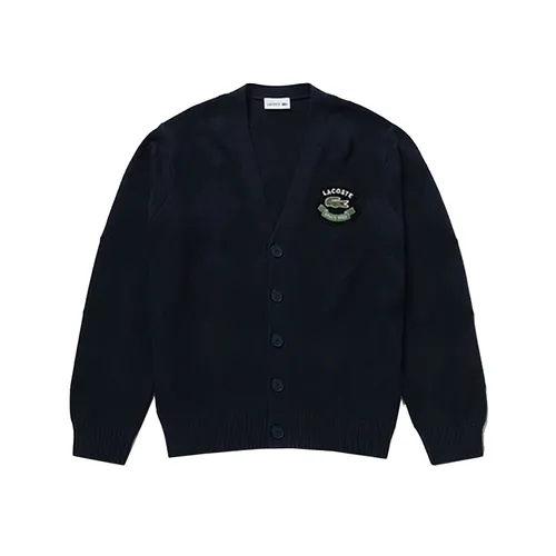 Áo Len Cardigan Lacoste AH013J-99 166 Màu Xanh Navy Size 2