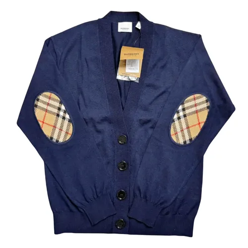 Áo Len Cardigan Nam Burberry Dornoch Màu Xanh Navy Size M
