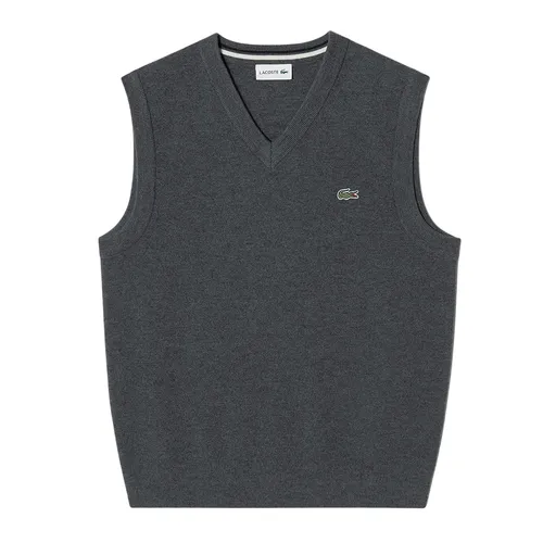 Áo Len Gile Nam Lacoste V-neck Vest AH376E 050 Màu Xám Size 3