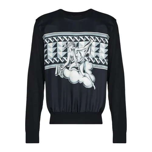 Áo Len Nam Dolce & Gabbana D&G Parco Dei Principi Crew Neck Jumper Màu Xanh Đen Size 46