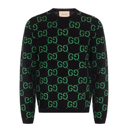 Áo Len Nam Gucci GG Supreme Wool Jumper 692900 Màu Đen Họa Tiết Size XS