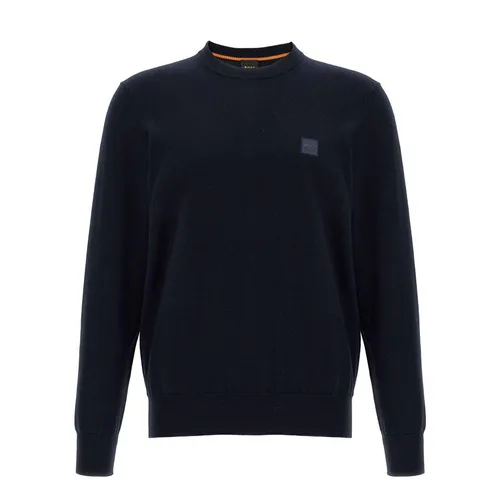 Áo Len Nam Hugo Boss Cotton-Cashmere Sweater With Logo Label 50527583 404 Màu Navy Size S