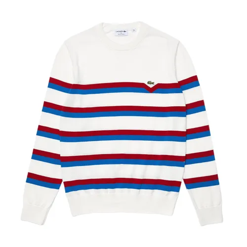 Áo Len Nam Lacoste Men's Striped Organic Cotton Sweate AH6788 Màu Trắng Size 4