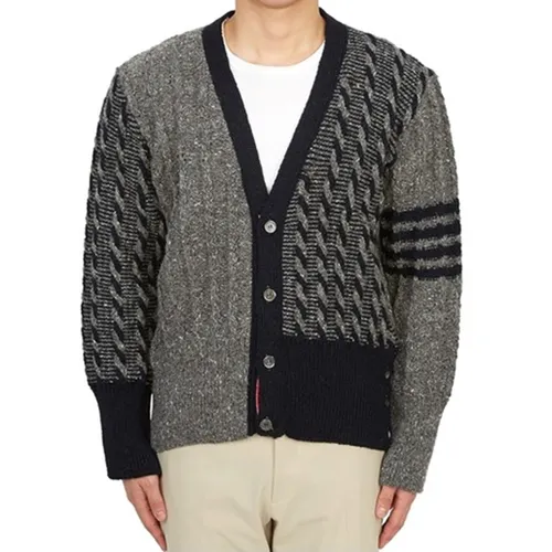 Áo Len Nam Thom Browne MKC486F Y1506 035 Màu Đen Xám Size 3